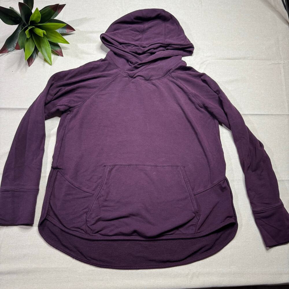 Women’s Purple Maroon Lightweight Hoodie Pullover Kangaroo Pocket Medium